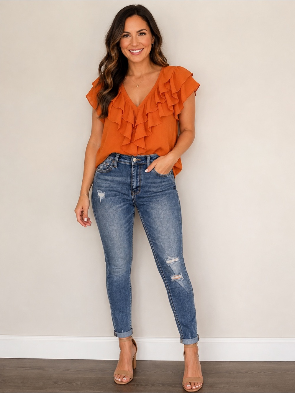 Vervet Haylie High-Rise Skinny Jeans in Medium Blue